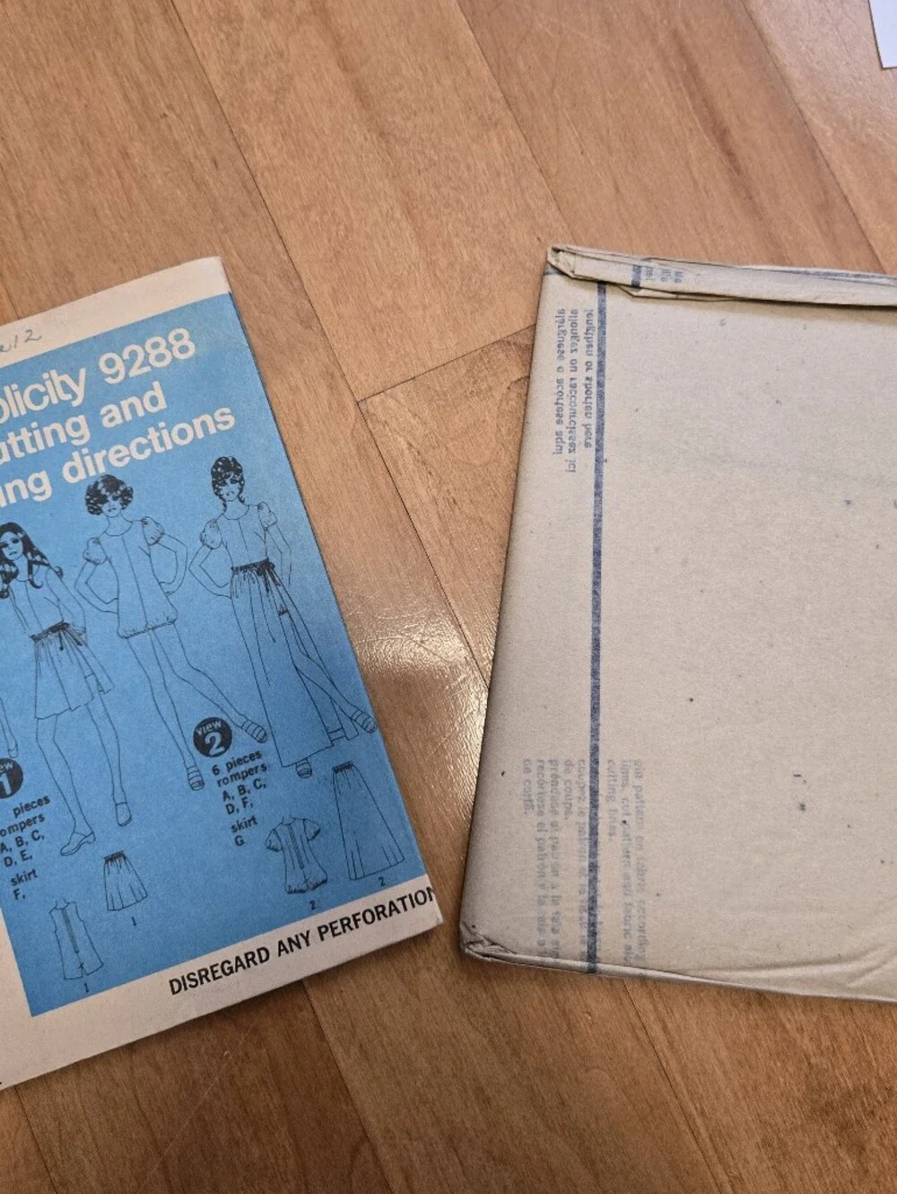 Vintage Simplicity 9288 Sewing Pattern – 1970s Romper & Skirt Sz 12